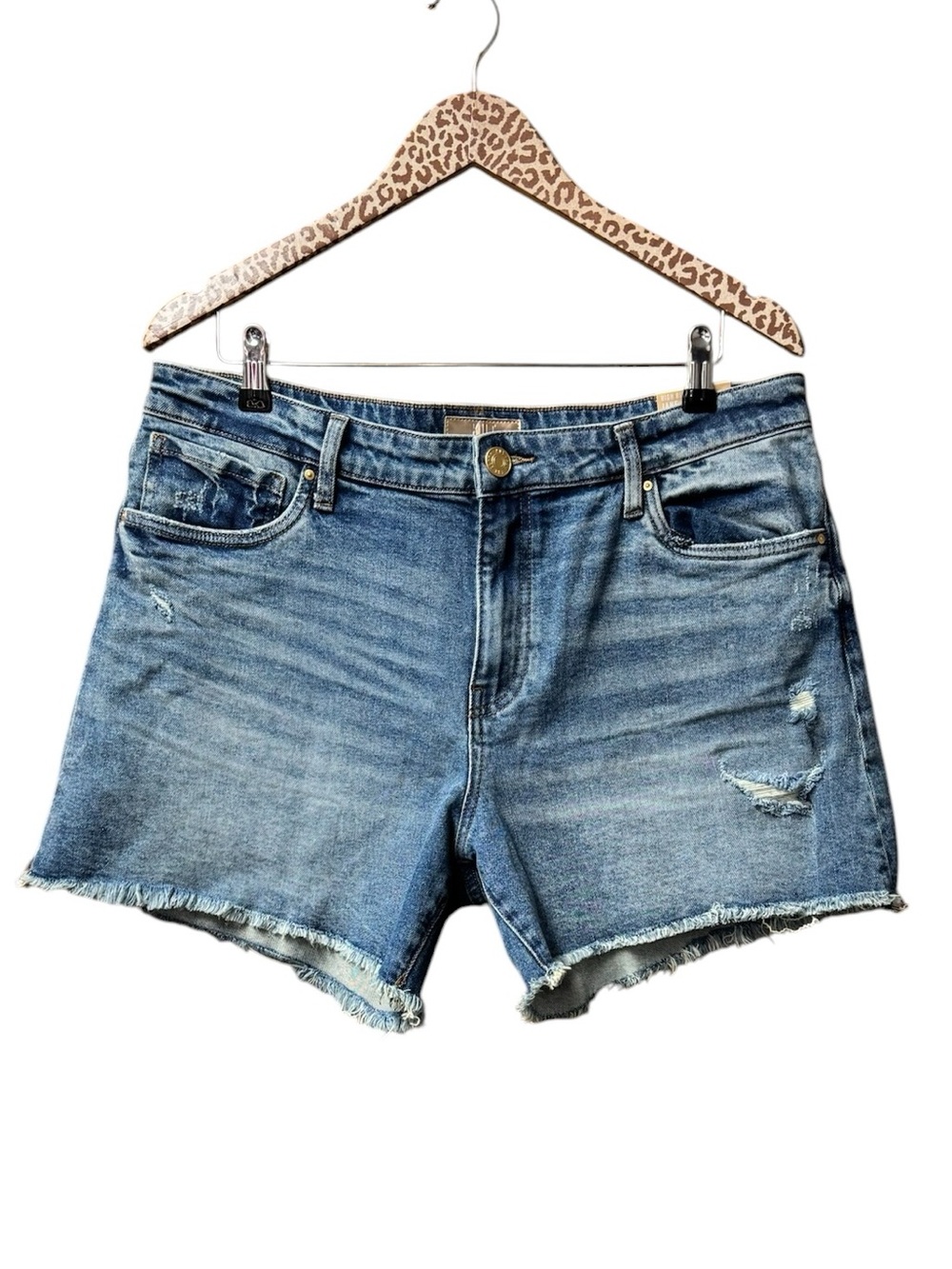 Kut from the Kloth Light Blue Distressed Denim Jean Shorts